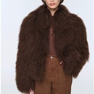 Ducie London Rochelle Shearling Coat in Chocolate